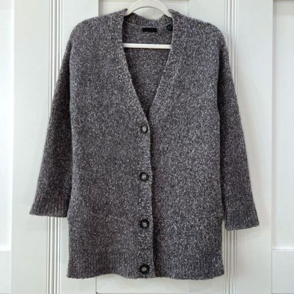 ATM Anthony Thomas Melillo Sweater Womens XS Gray Alpaca Blend Button Up - Picture 1 of 8